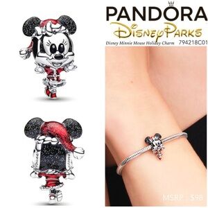 PANDORA Disney Minnie Mouse Christmas Holiday Charm w/box
